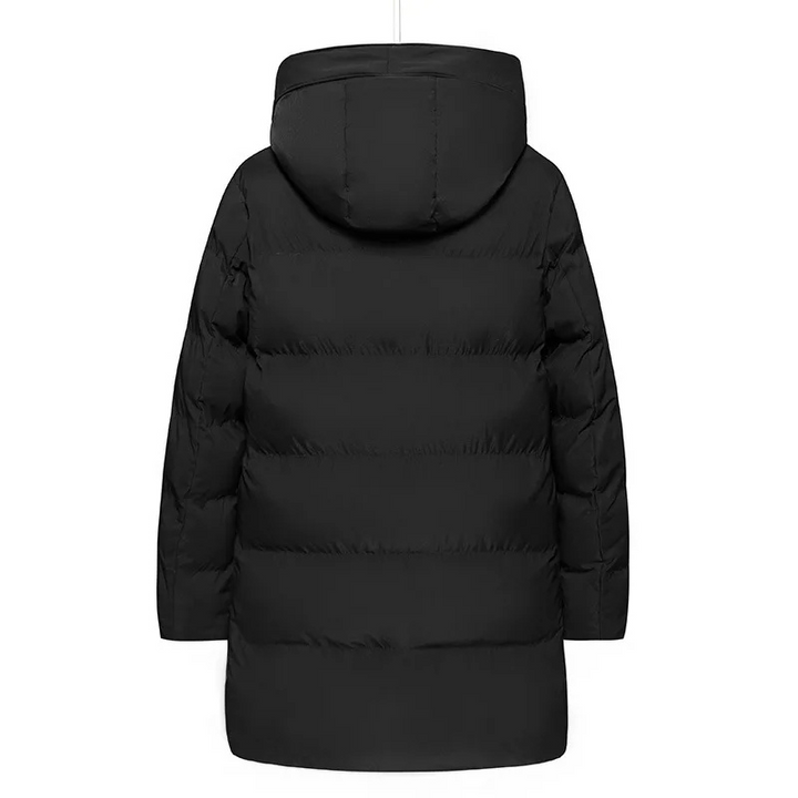 Men's Fleece Hooded Long Down Coat