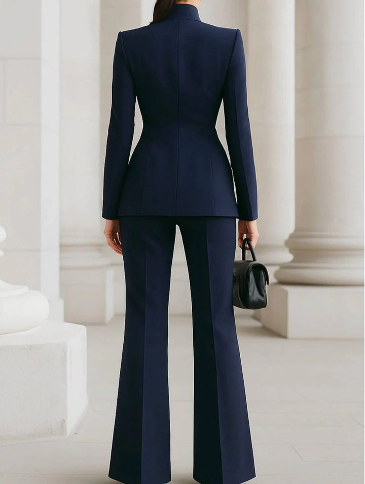Women's Knit Tailored Blazer and Trouser Suit Set