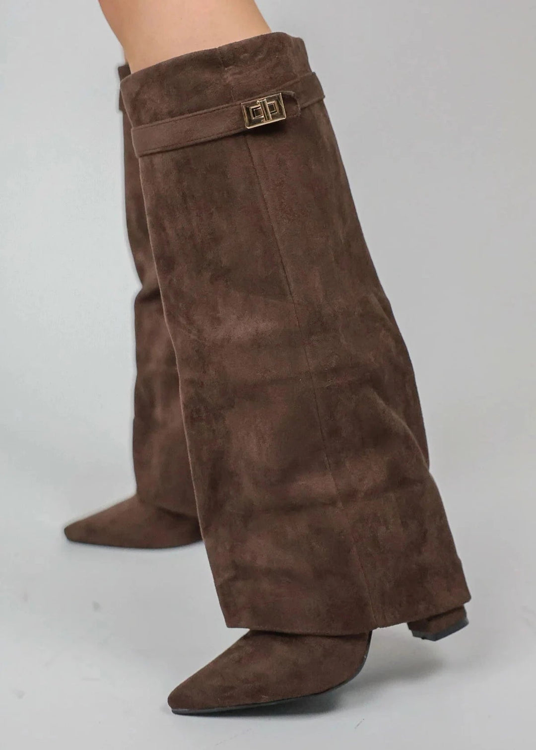 Women's Suede Wedge Knee High Boots
