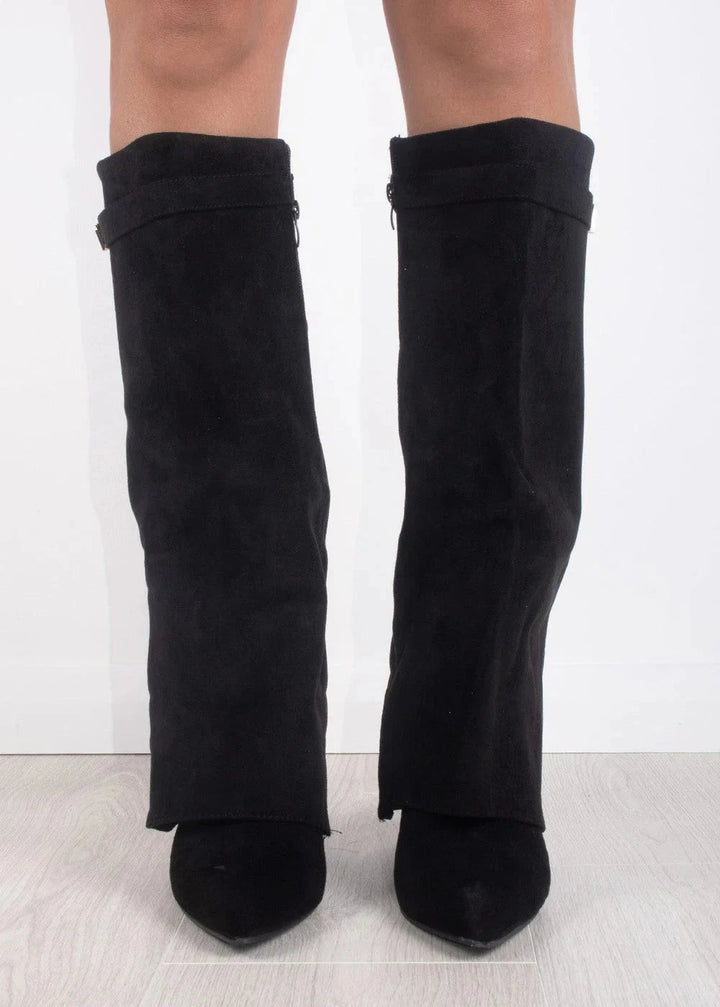 Women's Suede Wedge Knee High Boots