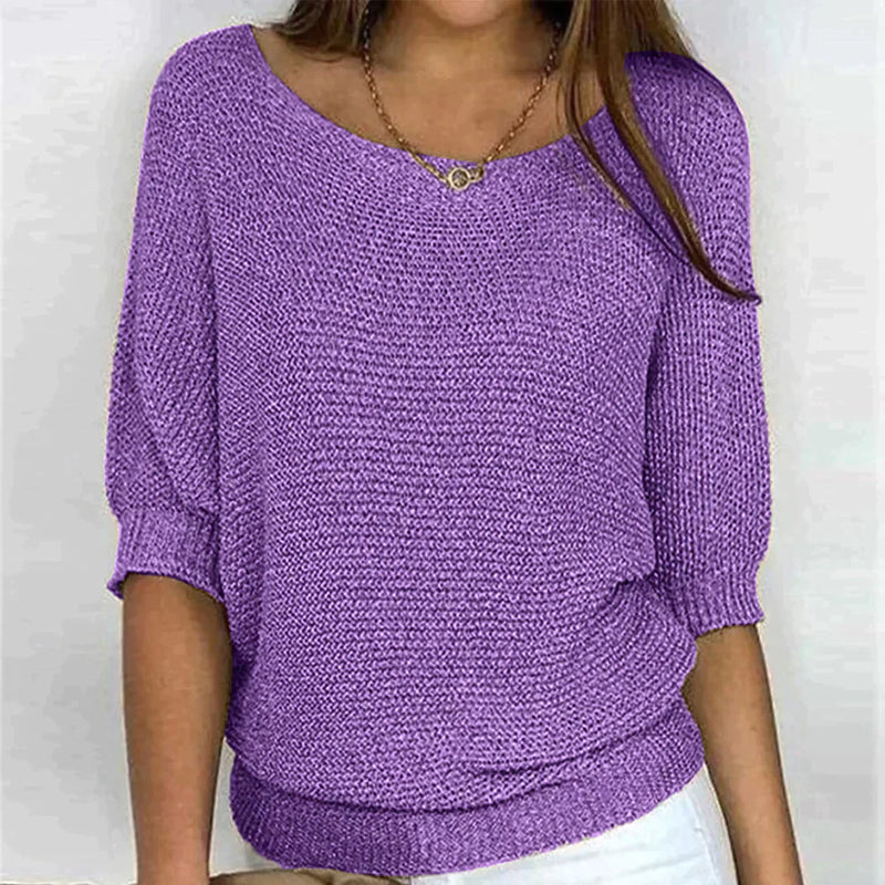 Women's Knit Batwing Sleeve Jumper Top