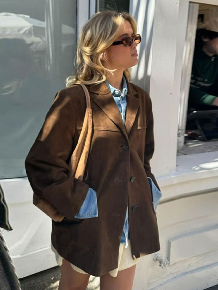 Women's Wool Blazer Oversized Jacket