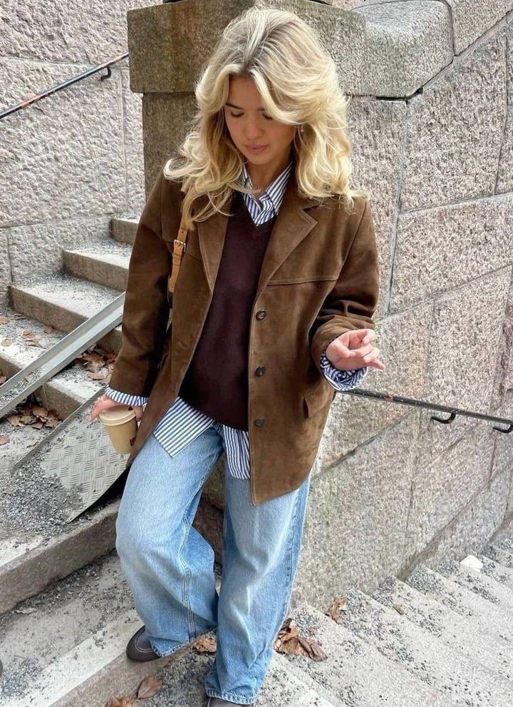 Women's Wool Blazer Oversized Jacket