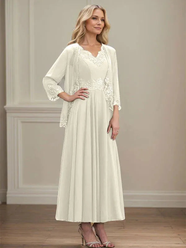 Women's Chiffon Evening Dress with Jacket