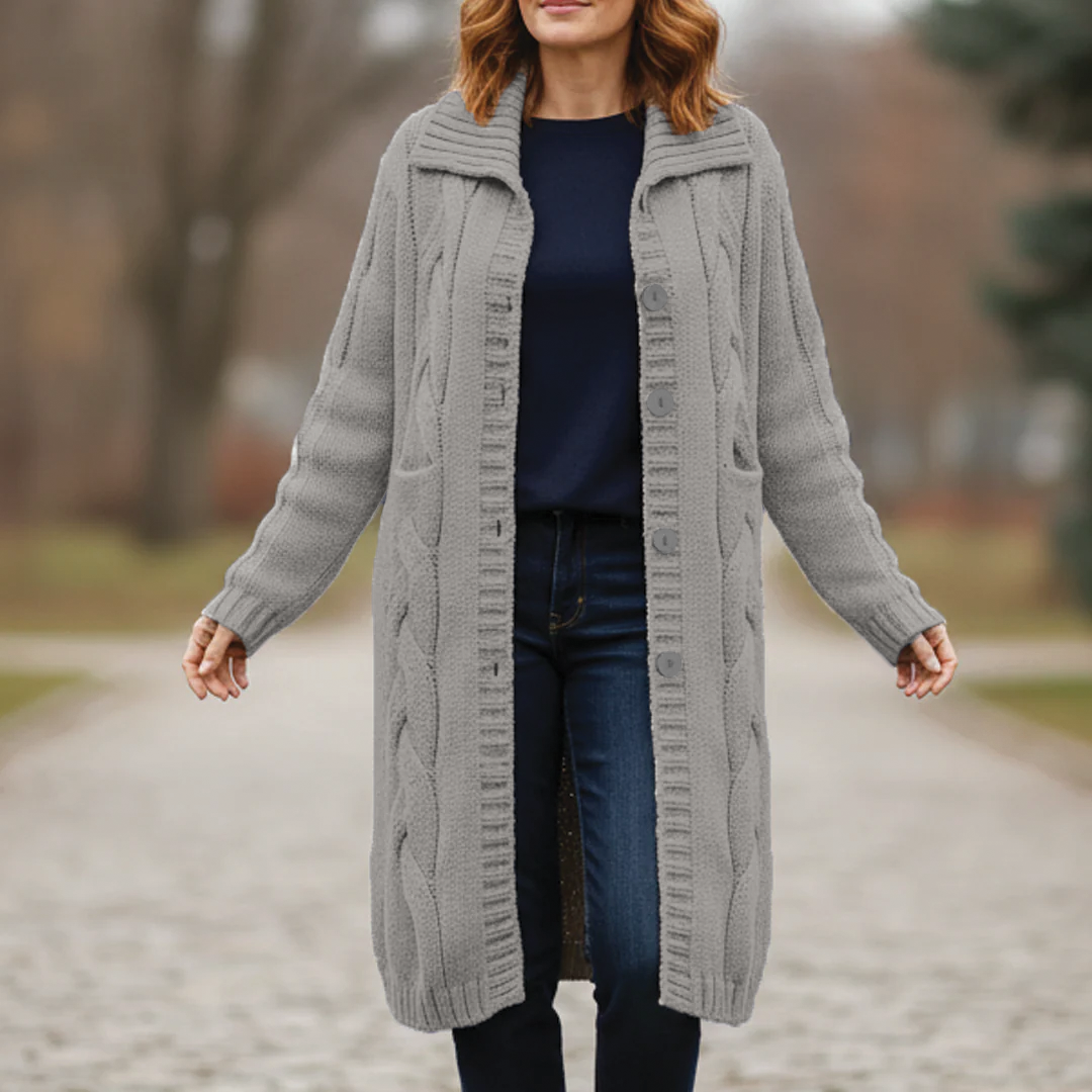 Women's Long Wool Knit Cardigan Sweater
