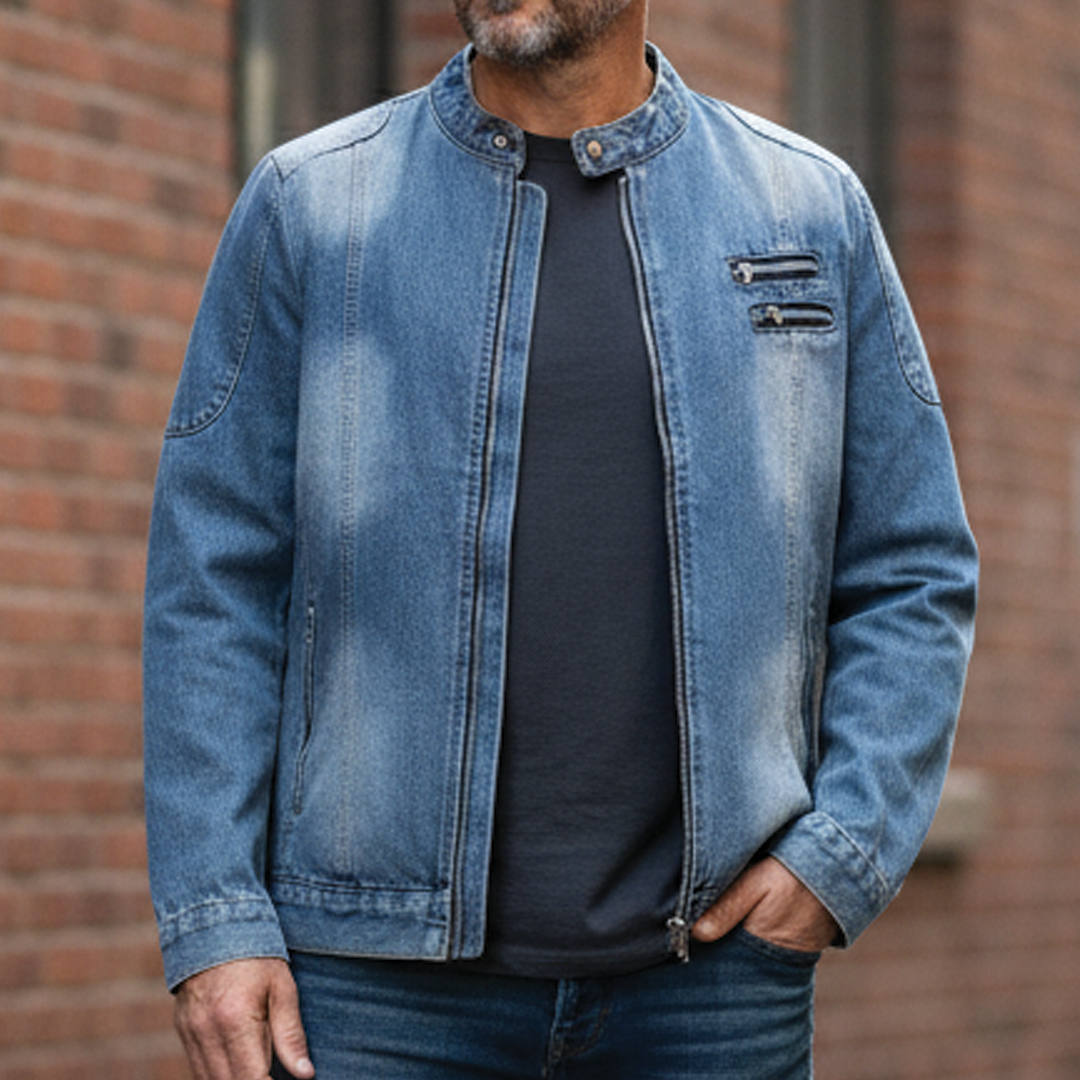 Men's Denim Jacket Full Zip Outerwear