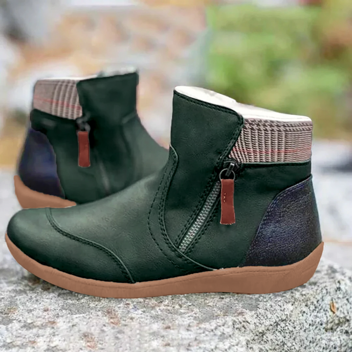 Women's Leather Ankle Boots Comfort Walking Shoes