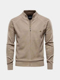 Men’s Knit Zip-Up Collared Cardigan Sweater