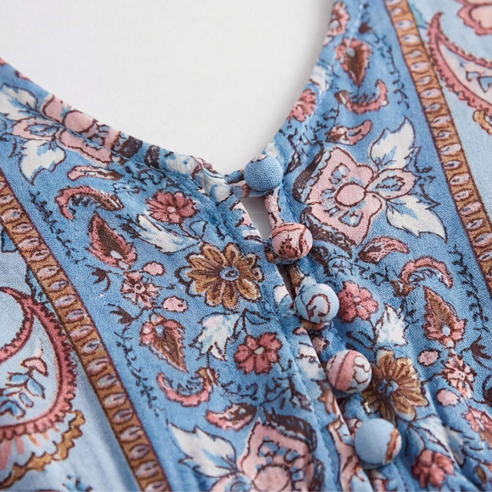 Dámské dlouhé květované šaty na pláž v boho stylu, s dlouhými rukávy, šifonové, na slunce