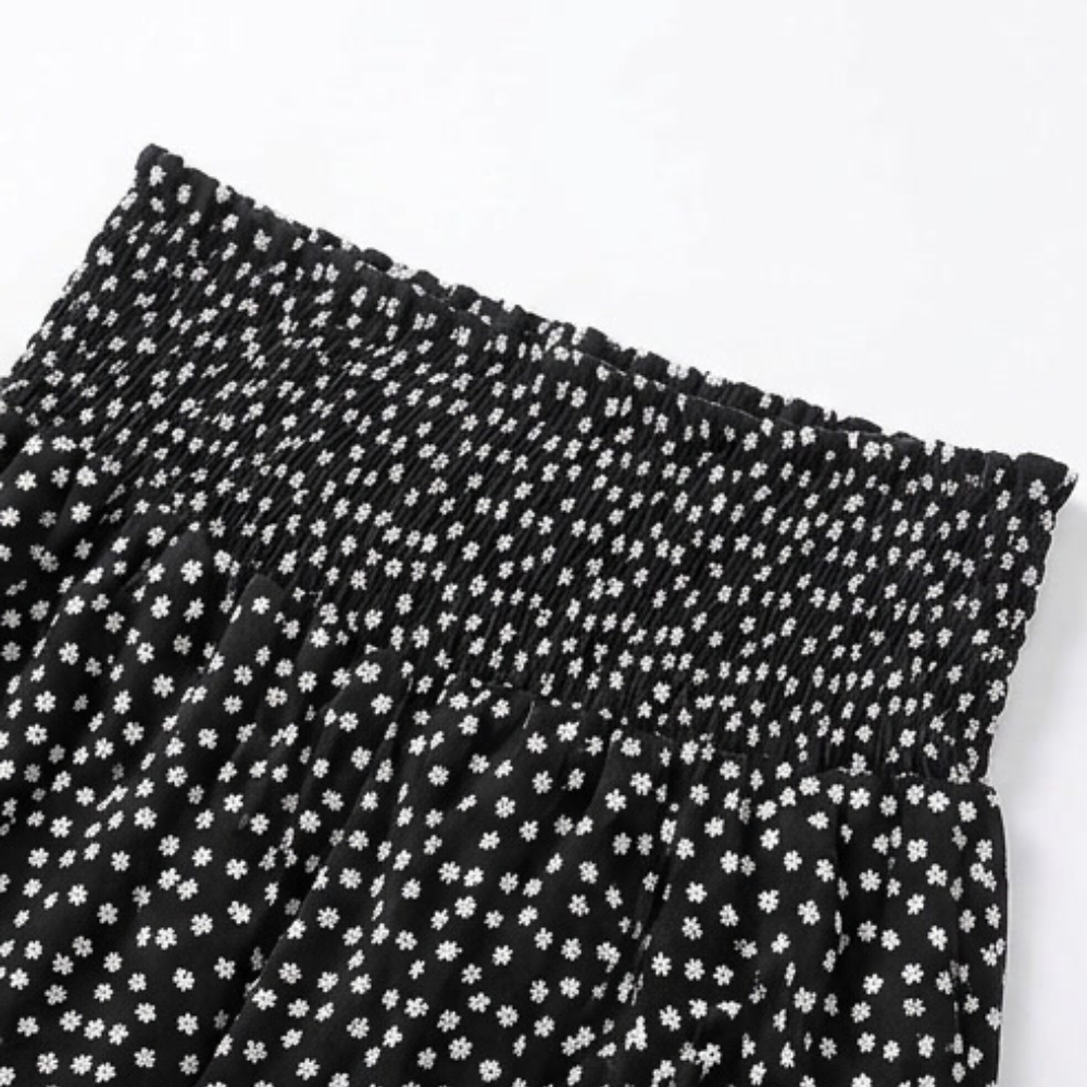 Women's Lightweight Chiffon High Waist Ruffle Wide Leg Trousers