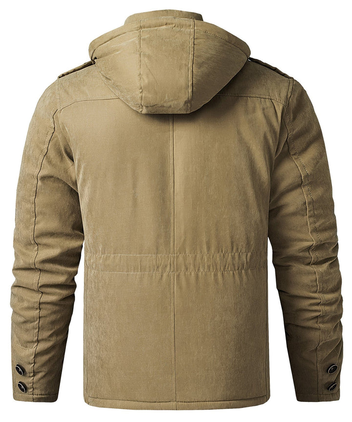 Men's Fleece Lined Hooded Outerwear Casual Coat Parka Jacket