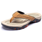 Flip Flops Men's Leather Arch Support Comfort Cushioned Summer Beach Thongs