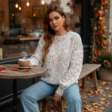 Women's Confetti Knit Wool-Blend Crew-Neck Sweater
