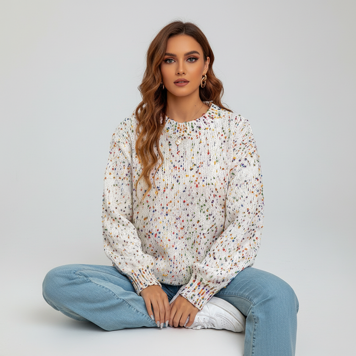 Women's Confetti Knit Wool-Blend Crew-Neck Sweater
