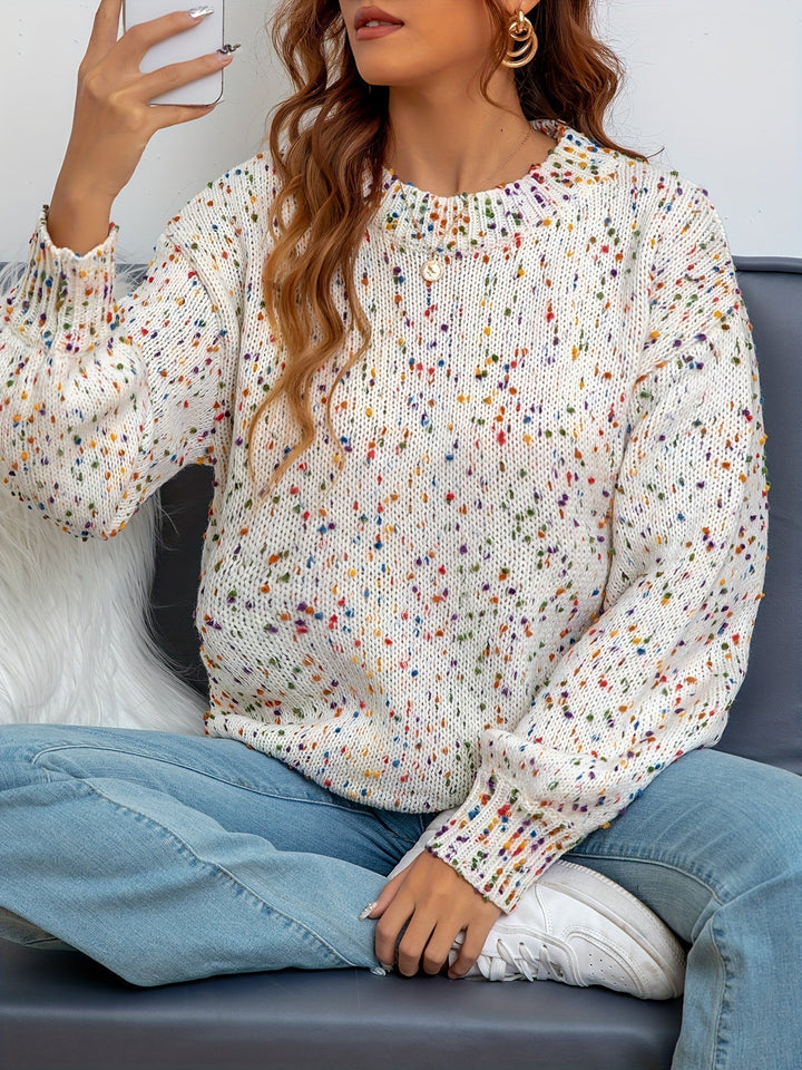 Women's Confetti Knit Wool-Blend Crew-Neck Sweater