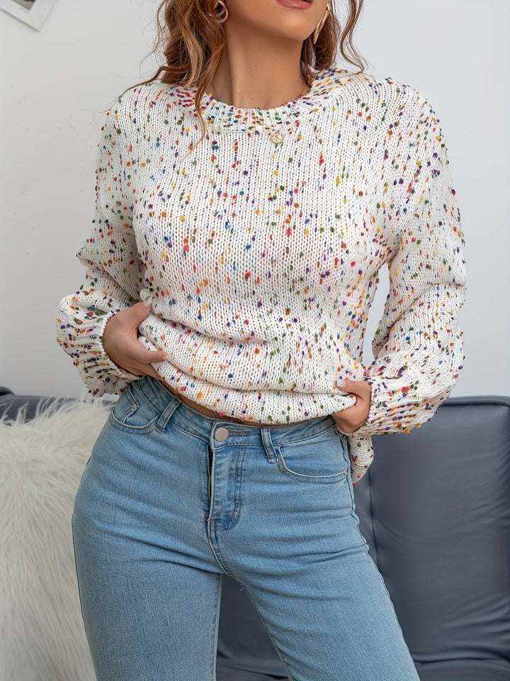 Women's Confetti Knit Wool-Blend Crew-Neck Sweater