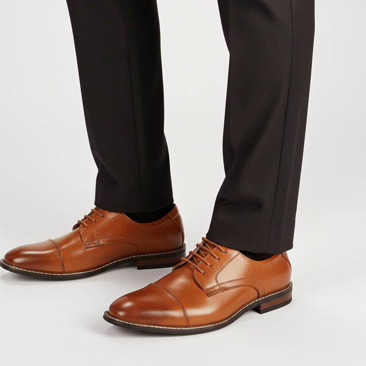 Men’s Leather Oxford Brogue Dress Shoes