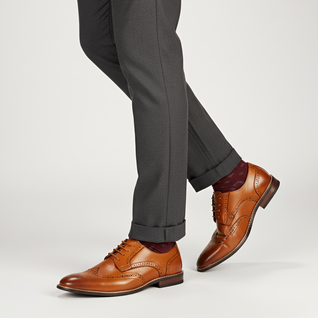 Men’s Leather Oxford Brogue Dress Shoes