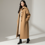 Women's Long Wool Overcoat Trench Jacket