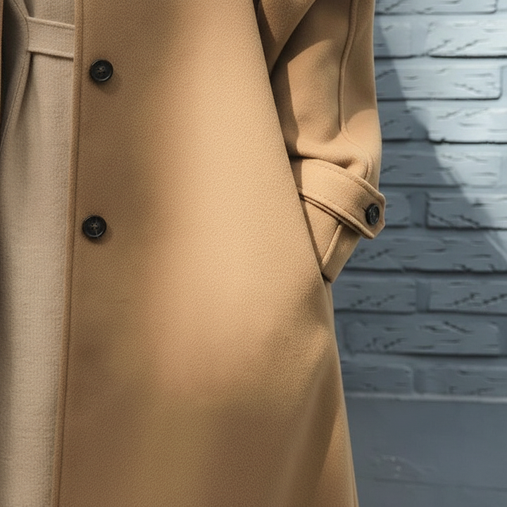 Women's Long Wool Overcoat Trench Jacket