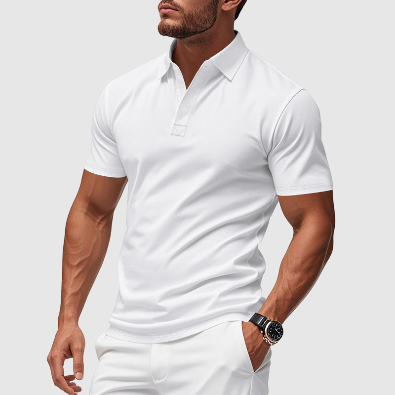 Men's Knit Athletic Fit Short Sleeve Polo Shirt