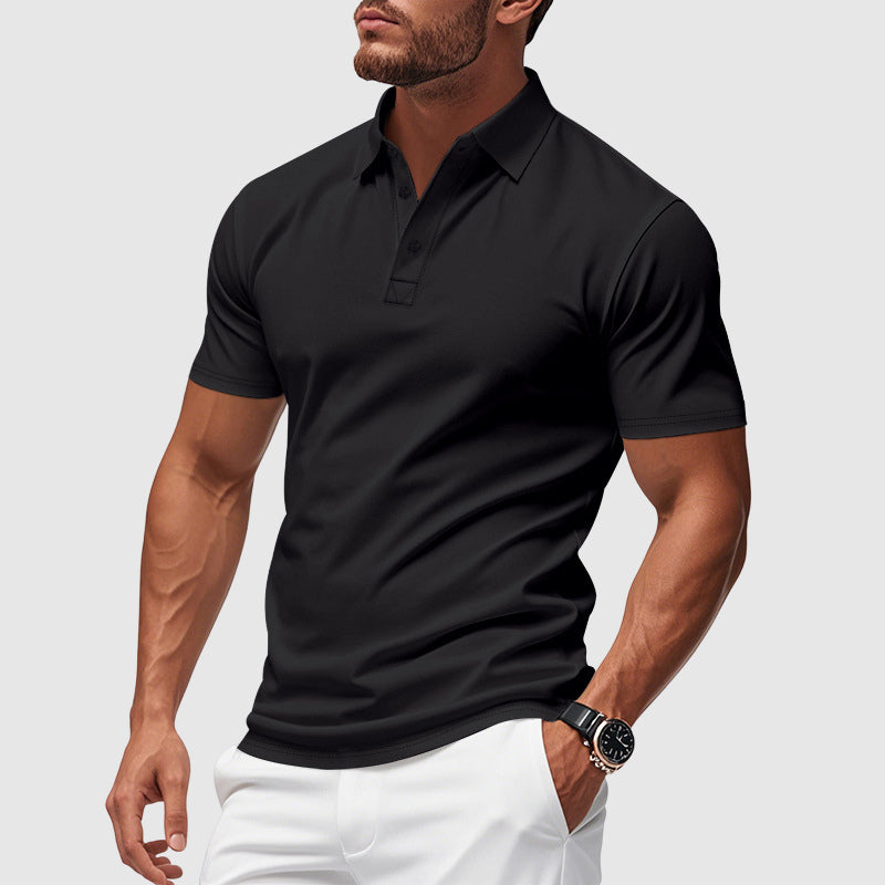 Men's Knit Athletic Fit Short Sleeve Polo Shirt