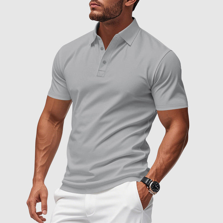 Men's Knit Athletic Fit Short Sleeve Polo Shirt