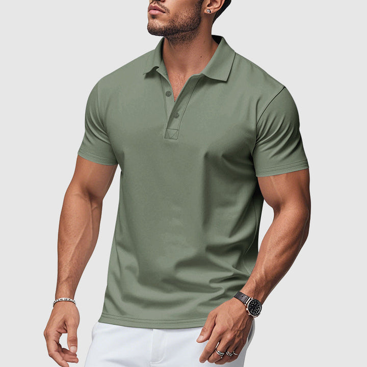 Men's Knit Athletic Fit Short Sleeve Polo Shirt