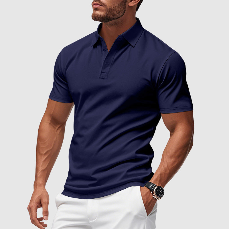Men's Knit Athletic Fit Short Sleeve Polo Shirt