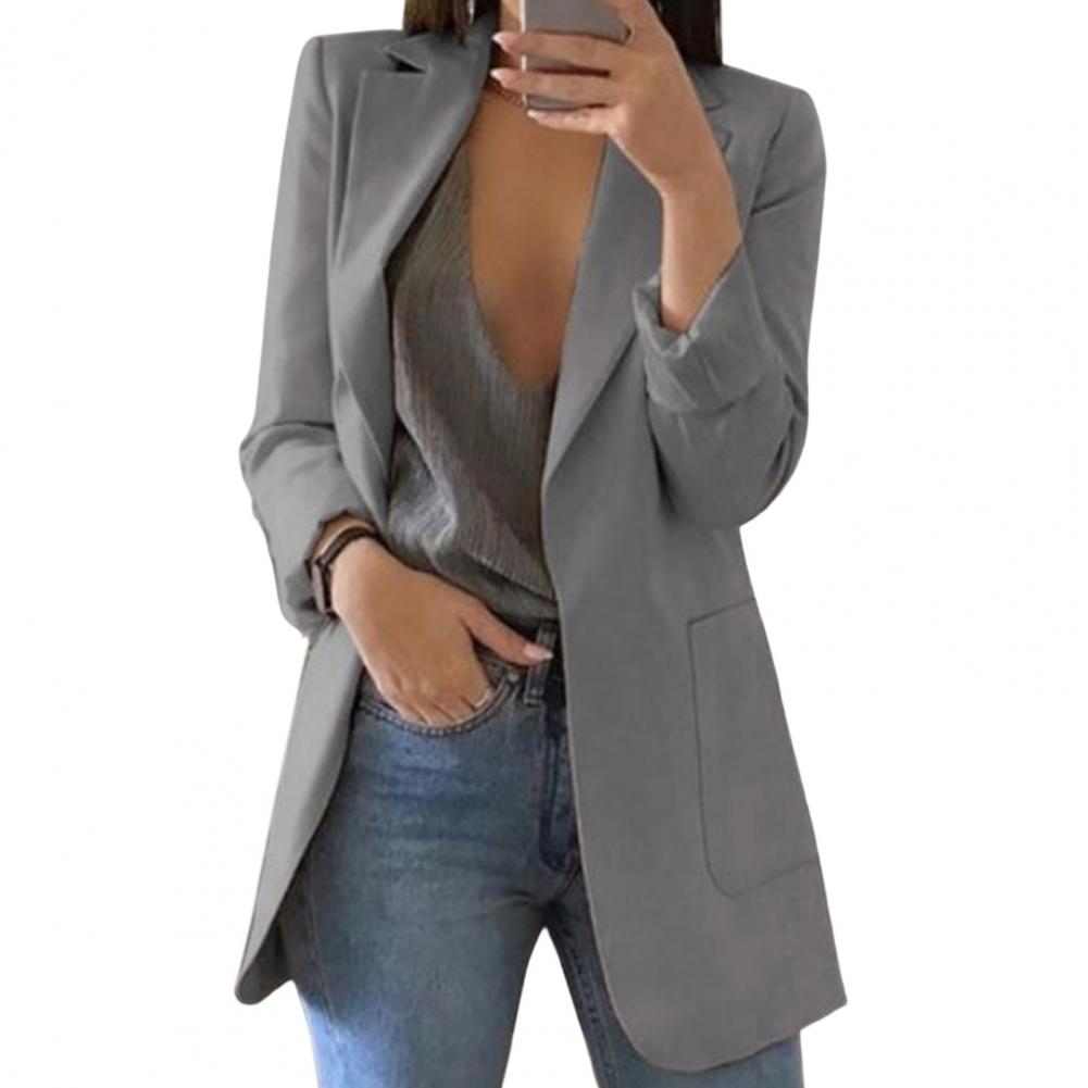 Women's Wool Mix Blazer Formal Suit Jacket