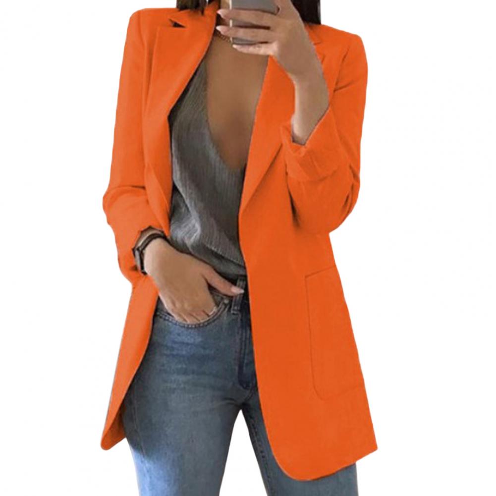 Women's Wool Mix Blazer Formal Suit Jacket