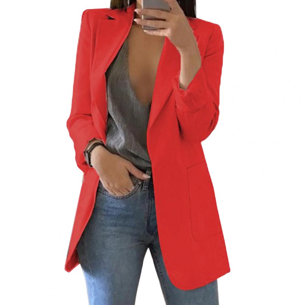 Women's Wool Mix Blazer Formal Suit Jacket