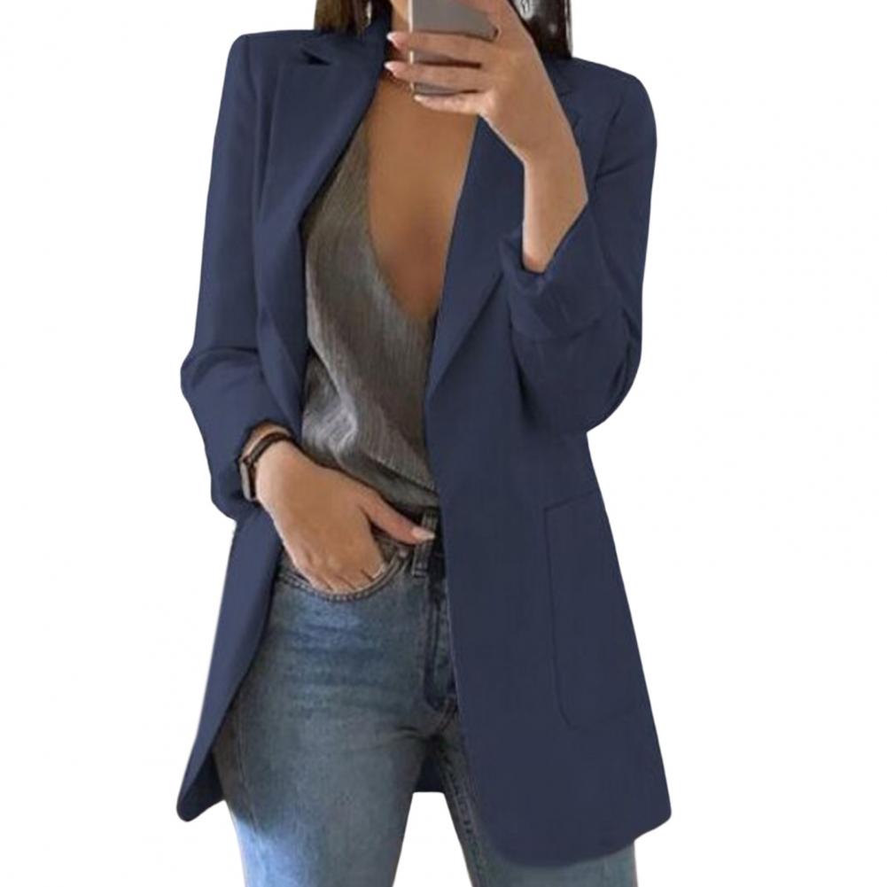 Women's Wool Mix Blazer Formal Suit Jacket