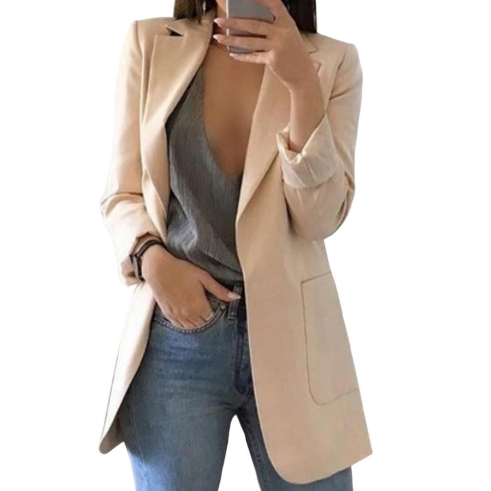 Women's Wool Mix Blazer Formal Suit Jacket