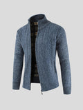 Men's Knit Cardigan Wool Mix Zip Up Jumper