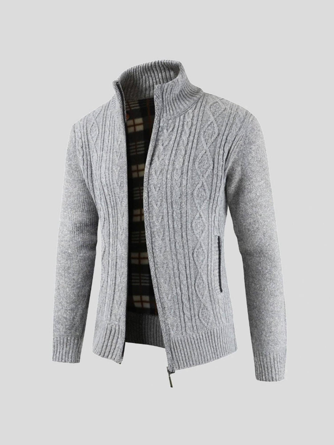 Men's Knit Cardigan Wool Mix Zip Up Jumper
