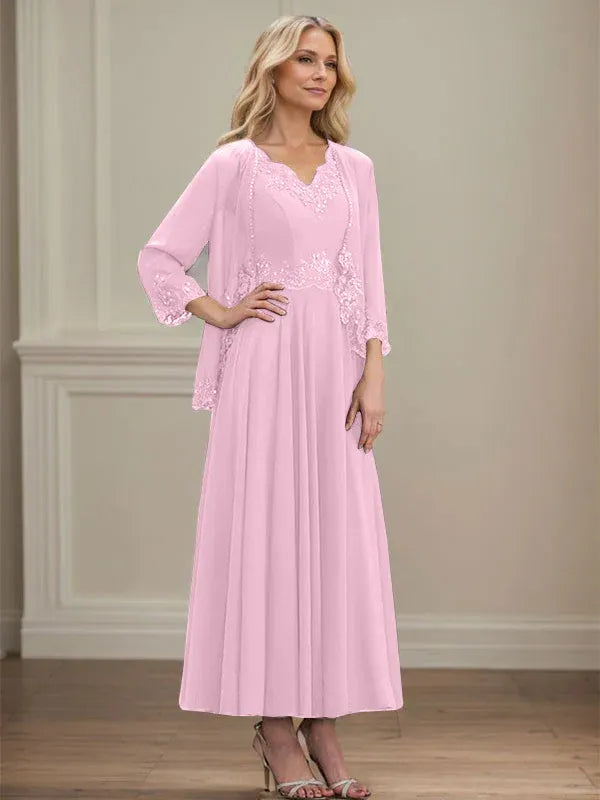 Women's Chiffon Evening Dress with Jacket