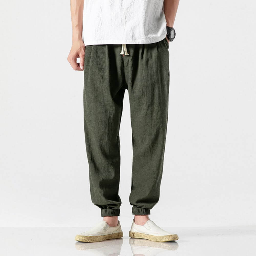 Linen Pants For Men | Breathable | Green