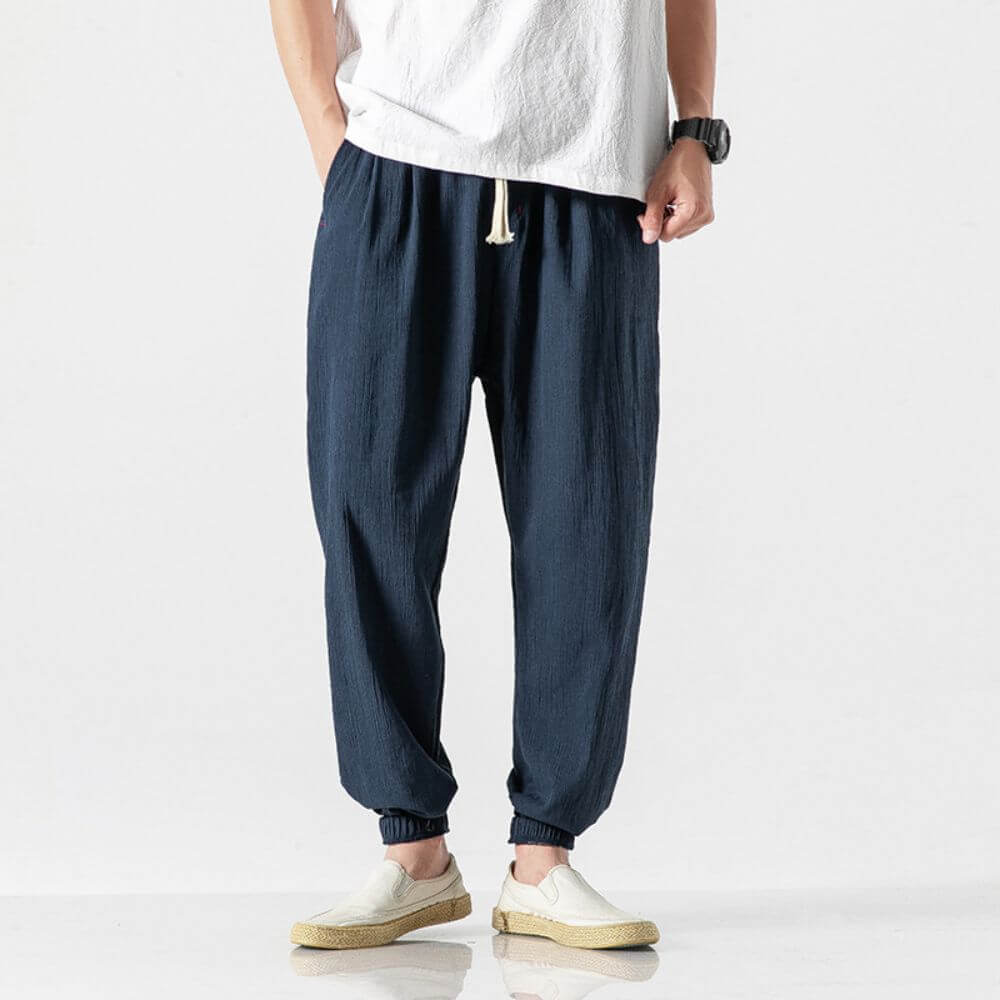Linen Pants For Men | Breathable | Navy Blue