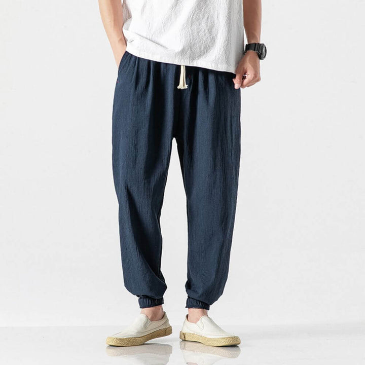 Linen Pants For Men | Breathable | Navy Blue