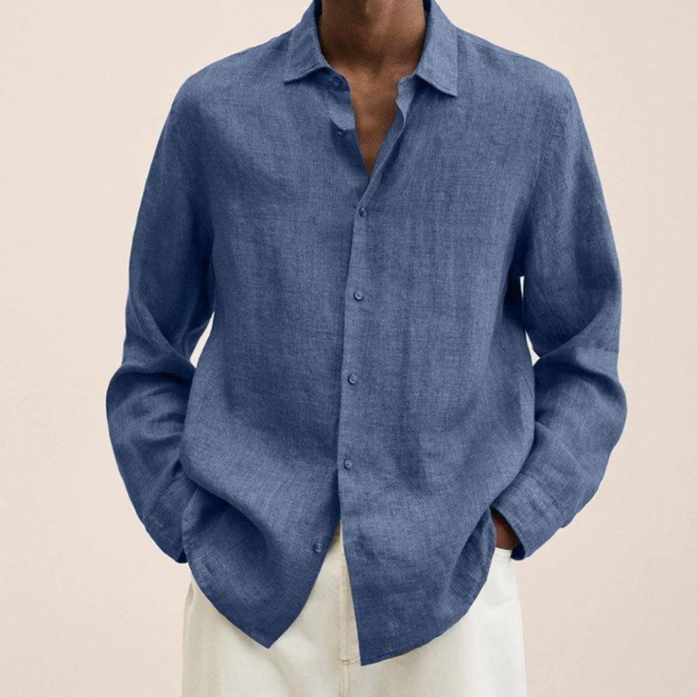  Linen Shirt For Men | Classic Fit | Blue