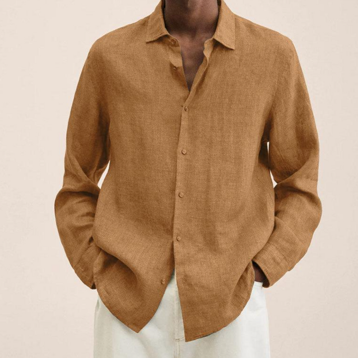  Linen Shirt For Men | Classic Fit | Brown