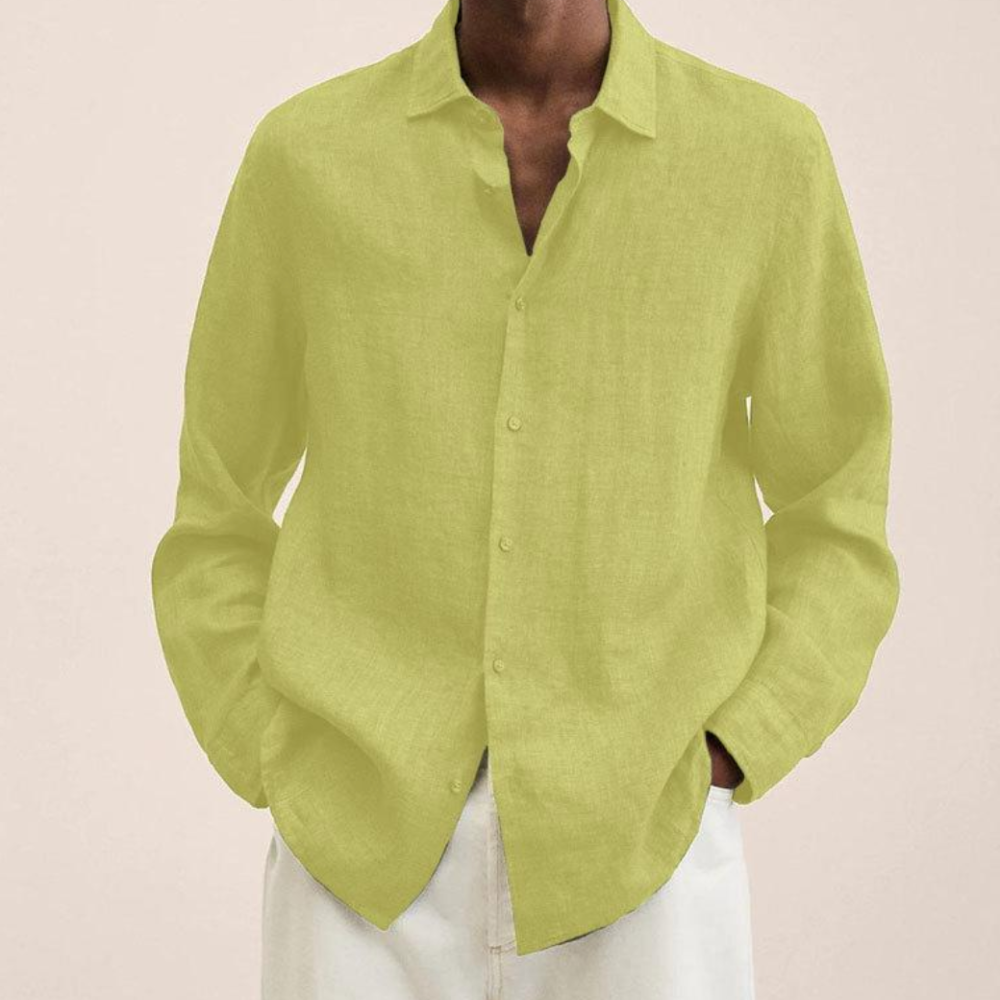 Linen Shirt For Men | Classic Fit | Yellow