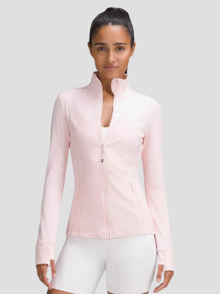 Women's Nylon Blend Athletic Zip Up Workout Jacket