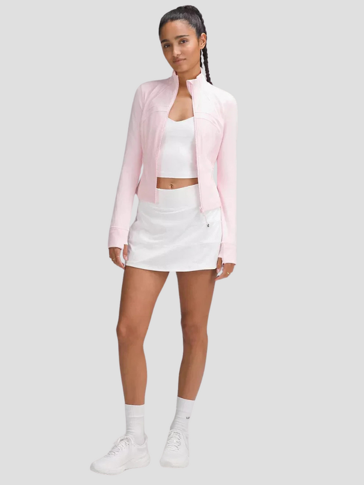 Women's Nylon Blend Athletic Zip Up Workout Jacket