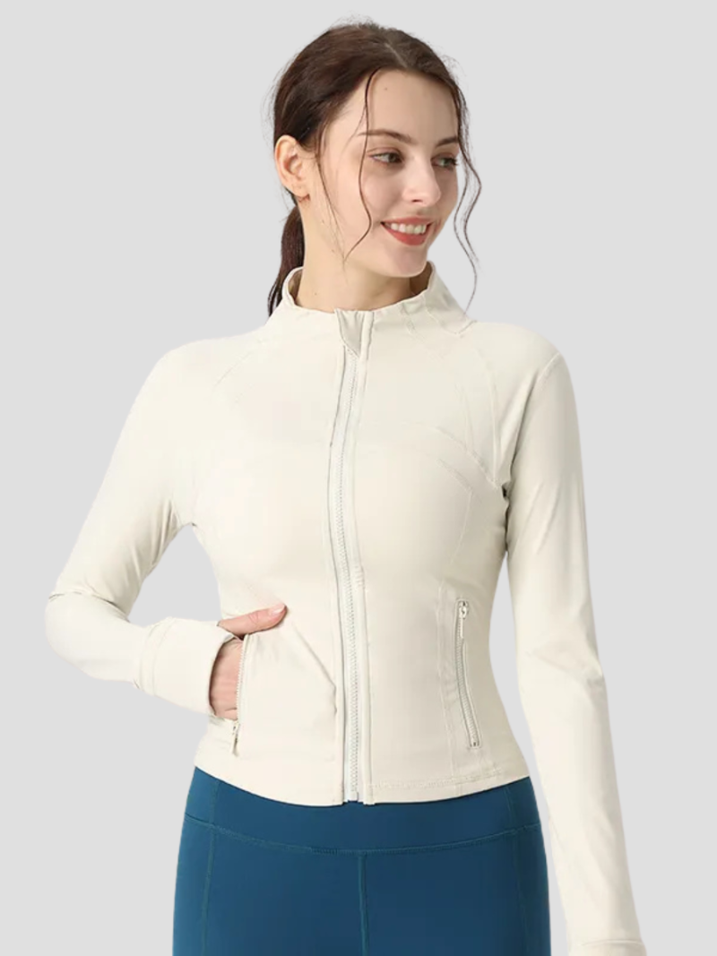 Women's Nylon Blend Athletic Zip Up Workout Jacket