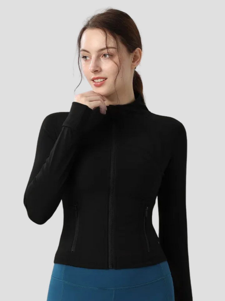 Women's Nylon Blend Athletic Zip Up Workout Jacket