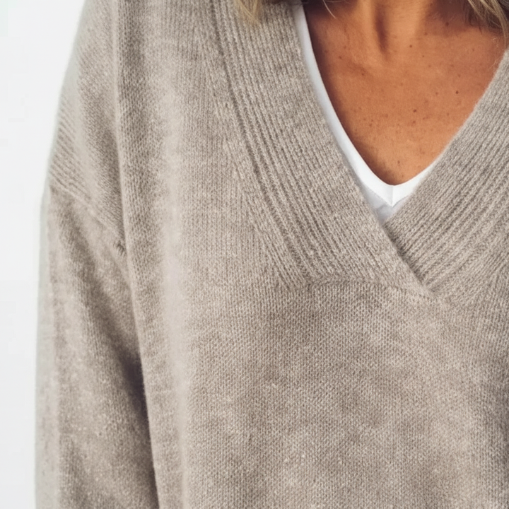 Women’s Merino Wool Relaxed V-Neck Sweater