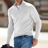 Men's Quarter-Zip Merino Wool Knit Sweater Pullover