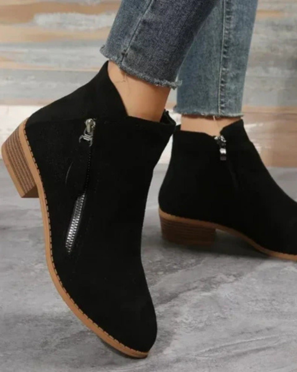Women's Leather Pointed Toe Ankle Boots